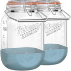 2 Pack 1 Gallon Glass Jar with Airtight Lid, 4.3 '' Wide Mouth by Dwbligt