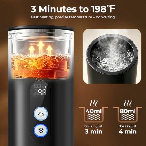 Portable Espresso Machine,15 Bar 2-In-1 Coffee Maker,Self-Heating USB-C Coffee Machine for Travel,Camping,RV, Hiking,Office,Black - Image 5