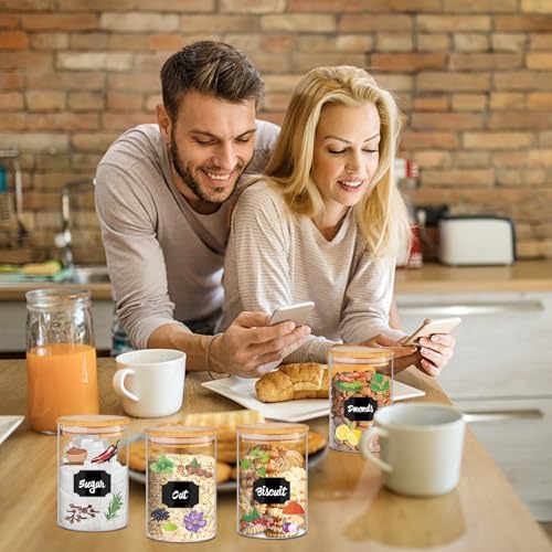 BGraceyy Glass Jars with Bamboo Lids 20 oz, 12 Pcs - Image 6