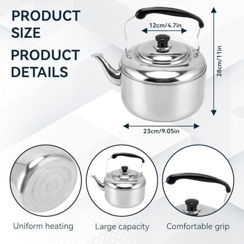 Whistling Tea Kettle,5.5l Tea Pot with Ergonomic Handle for Stovetop - Image 3
