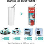 PYD Life 12 Pack Sublimation Tumblers Straight Skinny 20 OZ Bulk Wholesale - Image 4