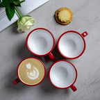 City to Cottage Handmade Red and White Polka Dot Ceramic 8.4oz/250ml | Cappuccino, Coffee, Tea Cup and Saucer, Unique Designer Pottery for Tea Lovers - Image 5