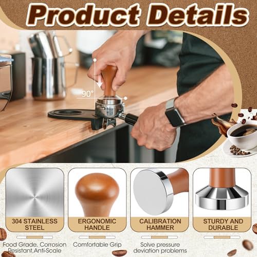 7 Pcs Espresso Accessories Tamper Set WDT Tool Barista Kit 58 mm - Image 3