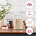 1 Gallon Glass Mason Jar with Airtight Wooden Lid, Wide Mouth Large Food Storage Container with Measurement Markings For Kitchen Pantry, Pickling, Cookies, Flour & Sugar - 2 Pack - Image 5