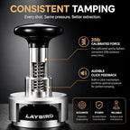TriPress Espresso Tamper, Fits 53.3mm & 54mm, 25lb Self-Leveling - Image 3