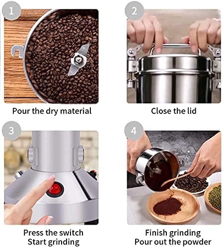 Grain Mill 150g High Speed Food Electric Stainless Steel Grinder Mill Seeds Flour Nut Pill Wheat Corn Herbs Spices & Seasonings Grinder Dry Grain Powder Machine - Image 5