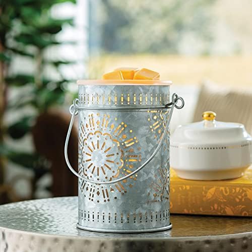 Candle Warmers ETC. Illumination Fragrance Warmer- Light-Up Warmer for Warming Scented Candle Wax Melts and Tarts or to Freshen Room, Silver Galvanized Tin - Image 2