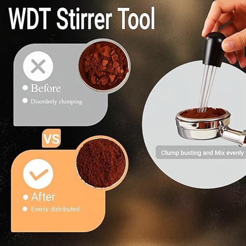 51mm Espresso Accessories Kit, 7PCS Espresso Tamper Set with WDT Tool, Distributor, Dosing Funnel & Tamping Station for Espresso Machine - Image 7