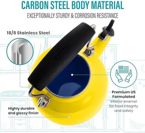 Chantal Tea Kettle, Vintage Series, Enamel on Steel, Whistling (Canary Yellow) - Image 5