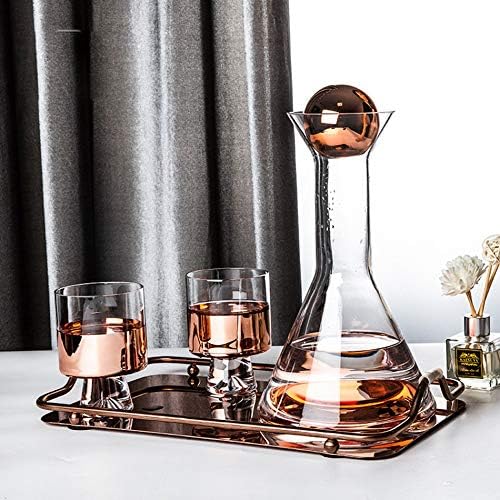 Water Pitcher Water Jug and Glass Set,Crystal Wine Glasses Cup Set Bar Accessories,Nordic Light Luxury Cold Kettle Wine Milk Bottle Water Jug(Rose Red) - Image 5