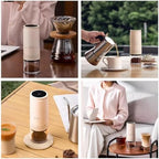 Portable Electric Coffee Grider with 40 Adjustable Levels Fine to Coarse Setting, Ceramic Conical Burr, for Home, Office, Travel, Camping, 1800mAH Rechargeable (light pink, ceramic burr) - Image 5