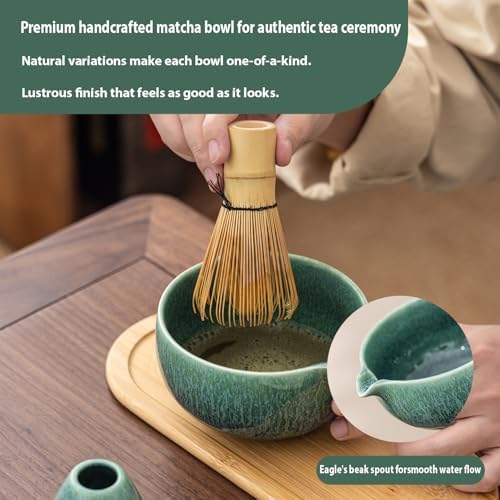 Matcha Whisk Set, Zen Travel Tea Ceremony Kit with Cat Figurine, Bamboo Whisk, Bowl, Incense & Portable Bag - 9-Piece Portable Matcha Set for Mindful Gifting & On-The-Go Rituals (B) - Image 3