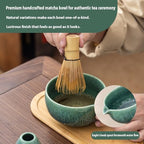 Matcha Whisk Set, Zen Travel Tea Ceremony Kit with Cat Figurine, Bamboo Whisk, Bowl, Incense & Portable Bag - 9-Piece Portable Matcha Set for Mindful Gifting & On-The-Go Rituals (J) - Image 3