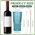 16 Set Vintage Tumbler with Lid and Straw, Iced Coffee Cup, Mixed Color - Image 2