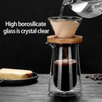 Insulated Borosilicate Glass Coffee Brewer Carafe and Dripper Set for Cold Brew and Hot Pour with Simple Double Wall Glass Pours Over Maker - Image 3