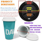 Aspire 60 PCS Silicone Drinking Lid, Reusable Coffee Cup Covers/Lids (Fits Cup Rim 3.46-3.62 Inches / 8.8-9.2cm), Microwave & Dishwasher Safe - Assorted - Image 2