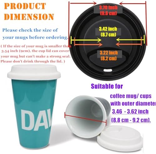 Aspire 120 PCS Silicone Drinking Lid, Reusable Coffee Cup Covers/Lids (Fits Cup Rim 3.46-3.62 Inches / 8.8-9.2cm), Microwave & Dishwasher Safe - Black - Image 2