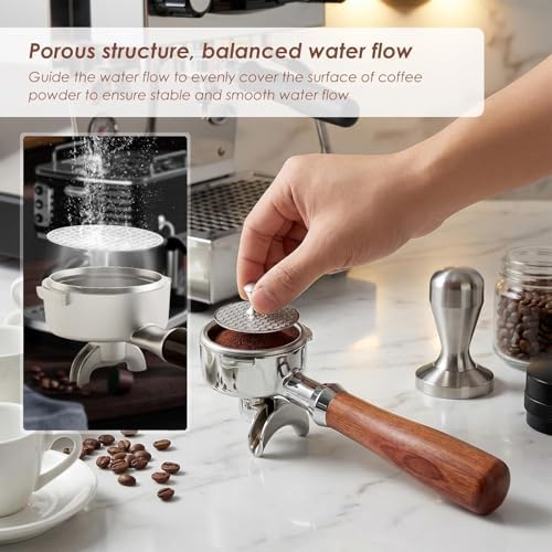 Espresso Puck Screen Set with Magnetic Extractor & Wooden Stand, 3pcs Reusable Stainless Steel Puck Screens for 51mm/53.5mm/58mm Portafilter Espresso Machine Accessories 51mm - Image 3