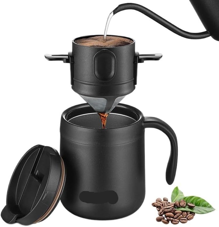 304 Stainless Steel Portable Reusable Coffee Dripper Holder - Image 2