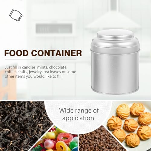 ibasenice 6 Pack Silver Tin Tea Canisters with Lids for Loose Leaves - Image 3
