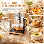 1.8l Electric Glass Kettle,800w Tea Maker with 18 Smart Menus,24h Timer,Temperature Control,Infuser,Water Boiler for Coffee Soup - Image 2