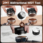 Espresso Accessories Kit Featuring 51mm Dual Head Coffee Distributor, Espresso Tamping Station, Stirrer, Dosing Funnel& WDT Tool - Image 5