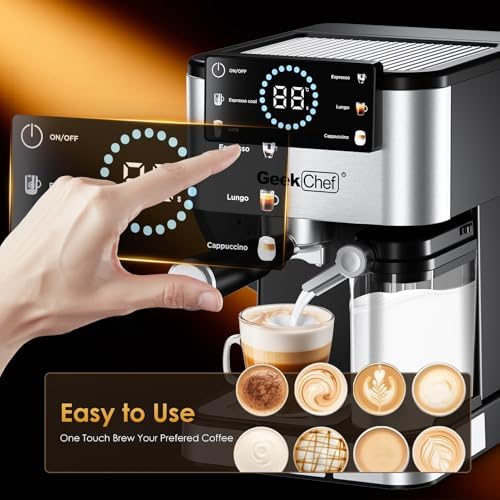 Geek Chef Espresso Machine with Milk Frother, 20 Bar Espresso & Latte Maker - Image 5