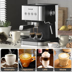 Espresso Machine, 20 Bar Professional Espresso Maker with Milk Frother Steam Wand, Coffee Espresso Machine for Cappuccino, Latte, Espresso Machines for Home, 50oz Removable Water Tank - Image 7