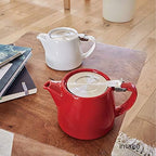 FORLIFE Stump Teapot with SLS Lid and Infuser, 18-Ounce, Red - Image 2
