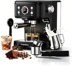 Empstorm 04E 20 Bar Espresso Machine with Milk Frother Steam 1100W Black by Empstorm