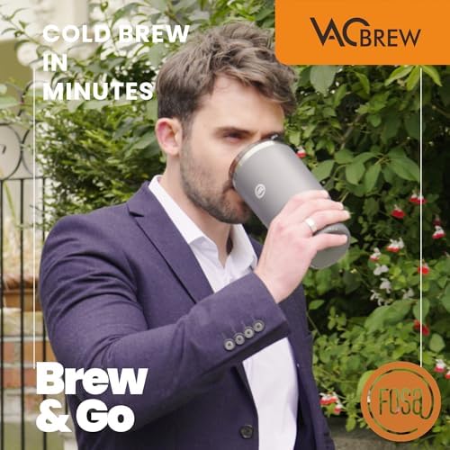 FOSA VacBrew Vacuum Cold Brew Coffee Maker with Insulated Stainless Steel Travel Mug | 12 Min Rapid Hot & Cold Brew Tech | 3-Timer Program, 17oz Tritan Brewing Unit | Portable Coffee & Tea Maker - Image 4