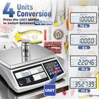 Industrial Counting Scales 33lb/15kgx0.1g Precision Digital Bench Scale lb/g/kg/oz Electronic Inventory Scale for Small Parts Coins, Gram Scale Parts Scale with Stainless Steel Platform Backlit LCD - Image 3