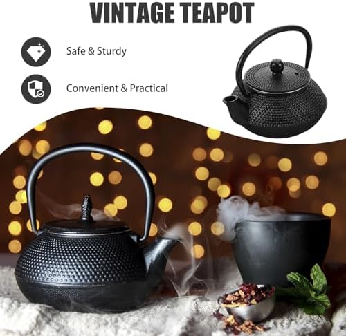 Vintage Cast Iron Teapot 0.3l Small Tea Pot for Home Office - Image 7