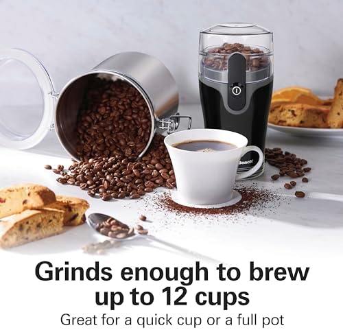 Hamilton Beach Fresh Grind Electric Coffee Grinder for Beans,Spices and More,Stainless Steel Blades,Removable Chamber,Makes up to 12 Cups,Black,(Pack of 2) - Image 3