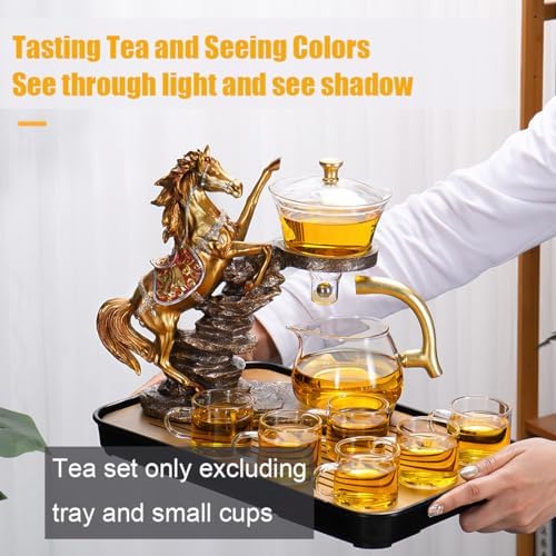Magnetic Glass Tea Pot, Lazy Kungfu Drip Tea Set, Semi Automatic Heat Resistant Teapot, Sturdy High Borosilicate Glass TeaPot, Suitable for home/office Reception Tea Set - Image 2