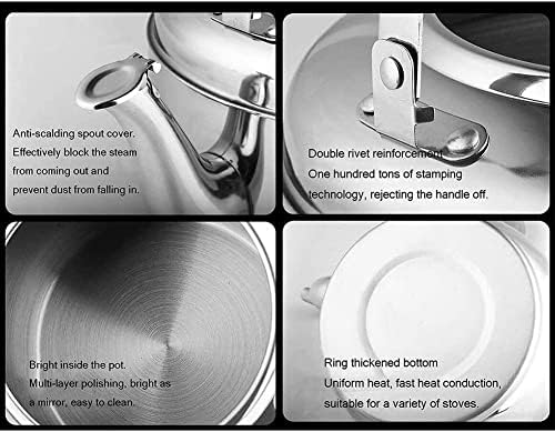 Tea Kettle Gas Kettle an Stovetop Water Kettle and Stainless Steel Stovetop Safe Teapot an Induction Whistling Stovetop Kettle Stove Top Whistling Tea Kettle (Onecolor 6.8l) - Image 5