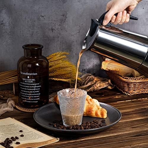 Stainless Steel Stovetop Moka Pot Espresso Maker Percolator 12 Cup 600ml Portable Italian Greca Cuban Coffee Maker for Big Family Home Office Camping, Work with Gas Electric Ceramic Stovetop - Image 4