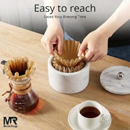 Marble Coffee Filter Holder 6 inch Handmade White - Image 3