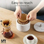 Marble Coffee Filter Holder 6 inch Handmade White - Image 3