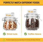 Glass Storage Jars with Airtight Lids Set of 6 (17 oz/26 oz/50 oz), Clear Glass Canister Containers Food Storage for Kitchen Pantry, Flour Sugar Coffee Beans Cereal Spice Tea, BPA-free - Image 3
