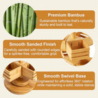 3-Tier Rotating Bamboo Tea Bag Organizer Carousel, Holds 108 Tea Bags - Image 3