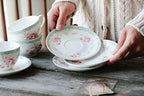 Jusalpha Serve of 4 Vintage Rose China Tea Cup/Coffee Cup Spoon and Saucer Set- 7 Oz, Afternoon Tea Set, Gift for Women TCS29(4) - Image 4