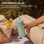 Fellow Carter Cold 20 oz Ceramic Lined Insulated Tumbler with Straw Lid - Image 3