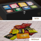 Bambüsi Tea Bag Organizer - Bamboo Tea Box Organizer Storage Box, Tea Bag Holder with Acrylic Window, Magnetic Lid Keeps Tea Bags Fresh - Ideal Gifts Tea Organizer Caddy (Tea Not Included) - Black - Image 7
