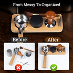 28PCS Espresso Accessories Kit,51mm Espresso Tamper Tools,Includes Wood Station,Distributor,Stirrer,Dosing Funnel,Brush,Puck Screen,Frothing Pitcher,Latte Pen,Powder Ring,Towel,Decorative Stencils - Image 2