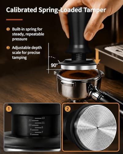 51mm Espresso Accessories Kit with Spring Loaded Tamper, WDT Tool, Magnetic Dosing Funnel, Puck Screen & Silicone Mat - 5 in 1 Barista Set for 51mm Handdle - Image 4