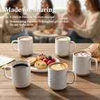 GBhome Coffee Mugs Set of 4, 16 oz White Coffee Cups with Large Handle - Image 7