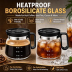 2PCS Mini Coffee Pot Mug,16 Oz Glass Travel Cup Maker Looks like Pot with Spill Proof Lid, Funny Novelty Small Unique Shaped Cool Clear Home Office Gifts for Hot Teas, No Ceramic - Image 4