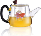 Habiba Tea Kettle 650ml Household Teapot Heat-Resistant Transparent Glass Tea Kettle with Detachable Infuser Induction Cooker Teapots Tea Set Household by Unknown