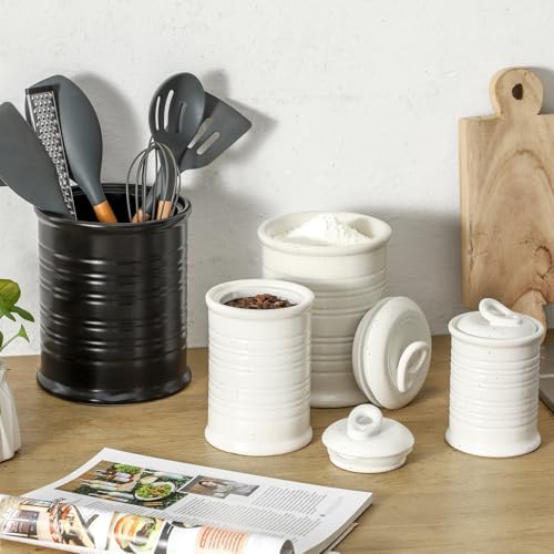 Nihow Food Storage Jar, Ceramic Canister Sets for The Kitchen,Set of 4 - Image 6